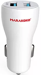Автомобильное зарядное устройство Marakoko Car Charger 2 USB 2.4 A White (MAC1)