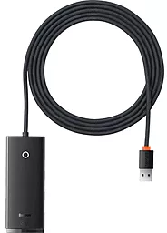 Мультипортовый USB-A хаб Baseus Lite Series 4-in-1 black (WKQX030201)