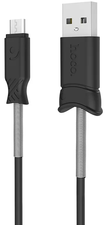 Кабель Hoco X24 Pisces USB-A - micro USB 12w 2.4a 1м cable Black - фото 1