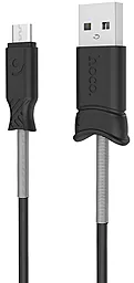 Кабель Hoco X24 Pisces USB-A - micro USB 12w 2.4a 1м cable Black - фото Кабель Hoco X24 Pisces USB-A - micro USB 12w 2.4a 1м cable Black