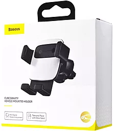 Тримач з автозатисканням Baseus Cube Gravity Vehicle-Mounted Holder Silver (SUYL-FK0S) - мініатюра 8 Тримач з автозатисканням Baseus Cube Gravity Vehicle-Mounted Holder Silver (SUYL-FK0S) - мініатюра 8