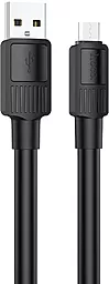 Кабель Hoco X84 Solid USB-A - micro USB 12w 2.4a 1м cable Black - фото Кабель Hoco X84 Solid USB-A - micro USB 12w 2.4a 1м cable Black