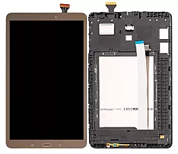 Дисплей для планшету Samsung Galaxy Tab E 9.6 T560, T561 з тачскріном і рамкою, оригінал, Gold Brown