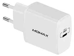 Сетевое зарядное устройство с быстрой зарядкой Momax ONEPLUG 18w PD USB-C fast charger white (UM1QEUW) - фото Сетевое зарядное устройство с быстрой зарядкой Momax ONEPLUG 18w PD USB-C fast charger white (UM1QEUW)