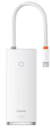 Мультипортовый USB Type-C хаб Baseus Lite Series 5-in-1 Ports white (WKQX040002) - миниатюра 3