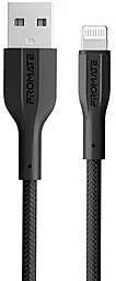 Кабель Promate USB-A - Lightning 12w 2.4a 1м cable Black (xcord-ai) - фото Кабель Promate USB-A - Lightning 12w 2.4a 1м cable Black (xcord-ai)