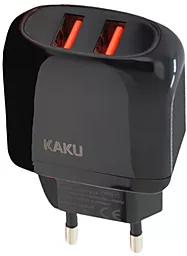 Сетевое зарядное устройство iKaku 2a 2xUSB-A ports home charger black (KSC-674-QISHENG-B) - фото Сетевое зарядное устройство iKaku 2a 2xUSB-A ports home charger black (KSC-674-QISHENG-B)
