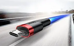 Кабель Baseus Cafule USB-A - micro USB 12w 2.4a 3м cable Black/Red (CAMKLF-H91) - миниатюра 7 Кабель Baseus Cafule USB-A - micro USB 12w 2.4a 3м cable Black/Red (CAMKLF-H91) - миниатюра 7