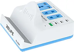 Беспроводная док-станция Relife RL-309H 72w PD 3xUSB-C/USB-A ports charegr + wireless charger white - фото Беспроводная док-станция Relife RL-309H 72w PD 3xUSB-C/USB-A ports charegr + wireless charger white