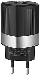 Сетевое зарядное устройство Hoco C55A Energy (2USB, 2.4A) Black