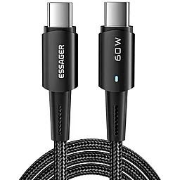 Кабель Essager CG03 USB Type-C - Type-C 60w 3a 1м PD cable Black (EXCTT2-CG03)