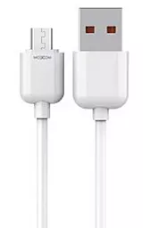 Кабель MOXOM MX-CB98 USB-A - micro USB 12w 2.4a 2м cable White - фото Кабель MOXOM MX-CB98 USB-A - micro USB 12w 2.4a 2м cable White