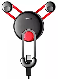 Держатель с автозажимом Baseus YY Vehicle-Mounted Phone Charging Holder With USB Cable (Type-C Version) Red (SUTYY-09) - фото Держатель с автозажимом Baseus YY Vehicle-Mounted Phone Charging Holder With USB Cable (Type-C Version) Red (SUTYY-09)
