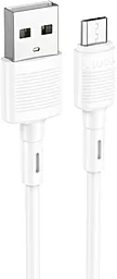Кабель Hoco X83 Victory USB-A - micro USB 12w 2.4a 1м cable White - фото Кабель Hoco X83 Victory USB-A - micro USB 12w 2.4a 1м cable White