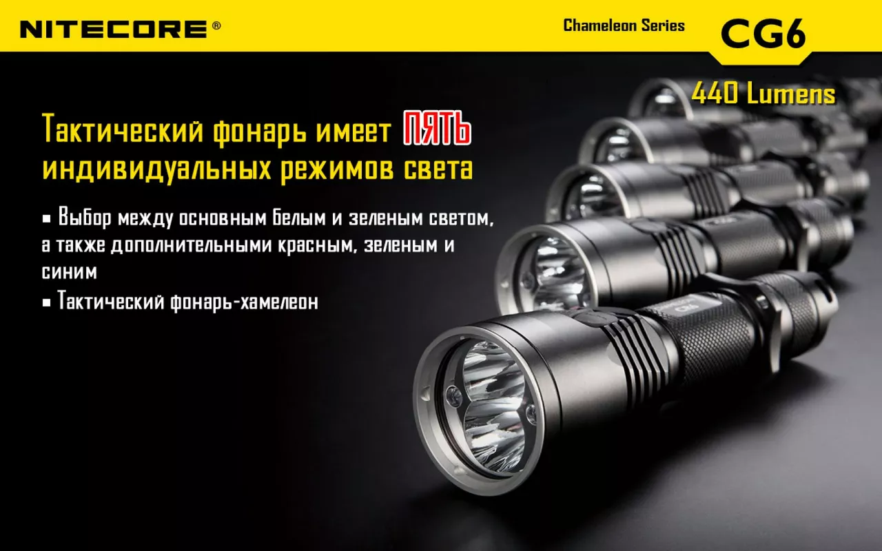 Ліхтарик акумуляторний Nitecore CG6 (6-1103) (1x18650, 2xCR123, 2xRCR123) - фото 2
