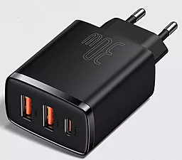 Мережевий зарядний пристрій з швидкою зарядкою Baseus Compact 30w PD/QC 2xUSB-A/USB-C ports home charge black (CCXJ-E01) - мініатюра 6