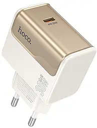 Сетевое зарядное устройство Hoco CS72A Star Speed 30w GaN PD USB-C fast charger white - фото Сетевое зарядное устройство Hoco CS72A Star Speed 30w GaN PD USB-C fast charger white