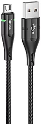 Кабель Hoco U93 Shadow USB-A - micro USB 12w 2.4a 1.2м cable Black - фото Кабель Hoco U93 Shadow USB-A - micro USB 12w 2.4a 1.2м cable Black