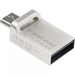 Флешка Transcend 16GB JetFlash OTG 880 Metal Silver USB 3.0 (TS16GJF880S) - мініатюра 3
