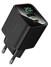 Сетевое зарядное устройство Hoco CS83A 20w PD/QC USB-C/USB-A fast charger black - фото Сетевое зарядное устройство Hoco CS83A 20w PD/QC USB-C/USB-A fast charger black