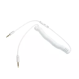 Аудио кабель Hoco AUX mini Jack 3.5mm M/M Cable 1 м white - фото Аудио кабель Hoco AUX mini Jack 3.5mm M/M Cable 1 м white