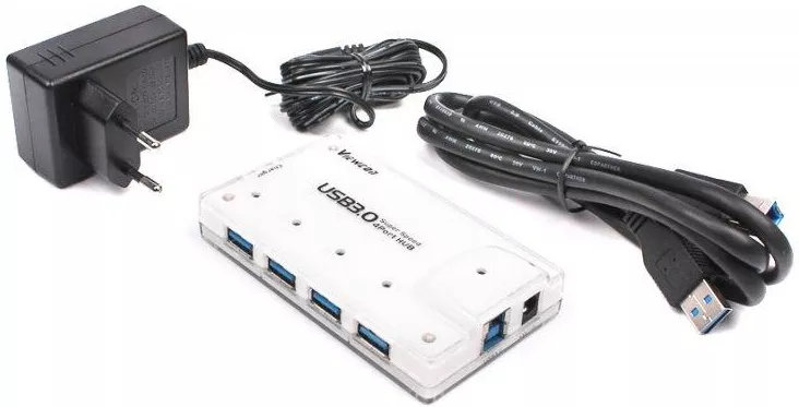 USB хаб Viewcon White 4xUSB3.0 (VE323) - фото 3