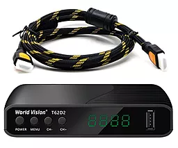 Комплект цифрового ТБ World Vision T62D2 + HDMI Кабель