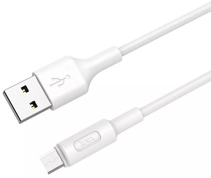 Кабель Hoco X25 Soarer Charged USB-A - micro USB 10w 1м cable White - фото 4