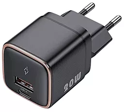 Сетевое зарядное устройство Kuulaa KL-CD66 20w PD/QC4.0 USB-C/USB-A ports charger black - фото Сетевое зарядное устройство Kuulaa KL-CD66 20w PD/QC4.0 USB-C/USB-A ports charger black