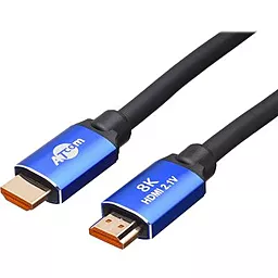 Видеокабель HDMI - HDMI 5м V2.1 Black/Blue (88855) Atcom - фото Видеокабель HDMI - HDMI 5м V2.1 Black/Blue (88855) Atcom