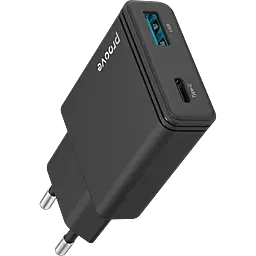 Сетевое зарядное устройство Proove Slender 45w GaN PD/QC USB-C/USB-A fast charger black (WCSL45110001) - фото Сетевое зарядное устройство Proove Slender 45w GaN PD/QC USB-C/USB-A fast charger black (WCSL45110001)