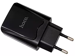 Мережевий зарядний пристрій Hoco C52A 2.1a 2xUSB-A ports charger black
