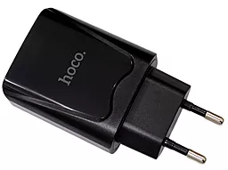 Сетевое зарядное устройство Hoco C52A 2.1a 2xUSB-A ports charger black - фото Сетевое зарядное устройство Hoco C52A 2.1a 2xUSB-A ports charger black