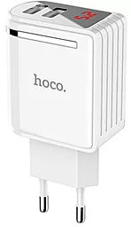 Сетевое зарядное устройство Hoco C39A 15.5w 2xUSB-A ports charger white - фото Сетевое зарядное устройство Hoco C39A 15.5w 2xUSB-A ports charger white