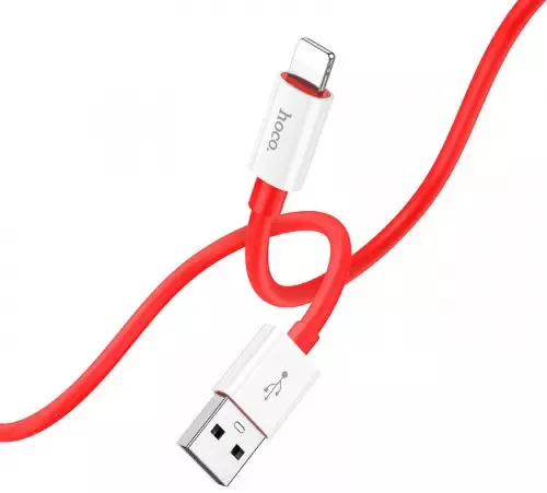 Кабель Hoco X87 Magic Silicone USB-A - Lightning 12w 2.4a 1м cable Red - фото 3