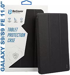 Чохол-книжка Soft Edge BeCover з кріпленням для стілусу для Samsung Galaxy Tab S9, S9 FE 11.0" Black (710438) - фото Чохол-книжка Soft Edge BeCover з кріпленням для стілусу для Samsung Galaxy Tab S9, S9 FE 11.0" Black (710438)