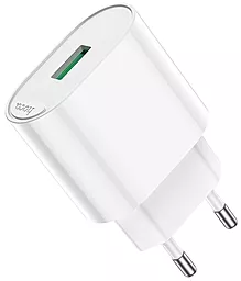 Мережевий зарядний пристрій Hoco C109A 18W USB QC3.0 White