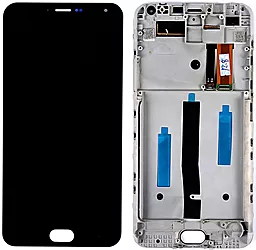 Дисплей Meizu M2 Note (M571, желтый шлейф) с тачскрином и рамкой, Black - фото Дисплей Meizu M2 Note (M571, желтый шлейф) с тачскрином и рамкой, Black