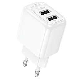 Сетевое зарядное устройство Hoco CS51A 2.4a 2xUSB-A ports charger white - фото Сетевое зарядное устройство Hoco CS51A 2.4a 2xUSB-A ports charger white