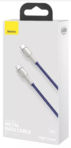 Кабель Baseus Cafule USB Type-C - Type-C 100w 5a 1м PD cable Purple (CATJK-C05) - фото 4