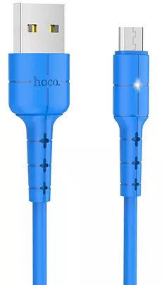 Кабель Hoco X30 Star USB-A - micro USB 10w 1.2м cable Blue - фото 1
