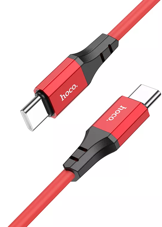 Кабель Hoco X86 Spear USB Type-C - Type-C 60w 3a 1м PD cable Red - фото 2
