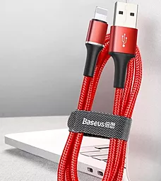Кабель Baseus Halo USB-A - Lightning 12w 2.4a 1м cable Red (CALGH-B09) - мініатюра 3 Кабель Baseus Halo USB-A - Lightning 12w 2.4a 1м cable Red (CALGH-B09) - мініатюра 3