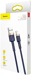 Кабель USB Baseus Kevlar 2M Lightning Cable Gold/Blue (CALKLF-CV3) - миниатюра 9