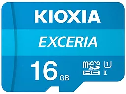 Карта пам'яті Kioxia microSDHC 16GB Exceria Class 10 UHS-I U1 + SD-адаптер (LMEX1L016GG2) - мініатюра 2