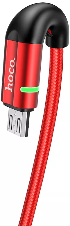 Кабель Hoco U93 Shadow USB-A - micro USB 12w 2.4a 1.2м cable Red - фото 3