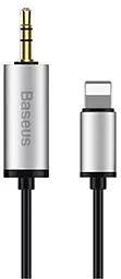 Аудіо кабель Baseus Aux mini Jack 3.5 mm - Lightning M/M Cable 1.2 м silver (NGB37-01) - мініатюра 2