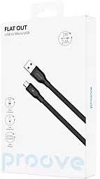 Кабель Proove Flat Out USB-A - micro USB 12w 2.4a 1м cable Black - мініатюра 4 Кабель Proove Flat Out USB-A - micro USB 12w 2.4a 1м cable Black - мініатюра 4