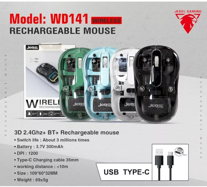 Комп'ютерна мишка JeDel WD141 Black - фото 3