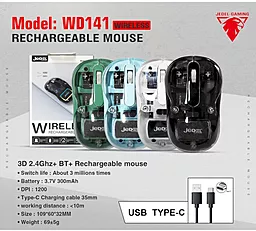 Комп'ютерна мишка JeDel WD141 Black - мініатюра 3 Комп'ютерна мишка JeDel WD141 Black - мініатюра 3